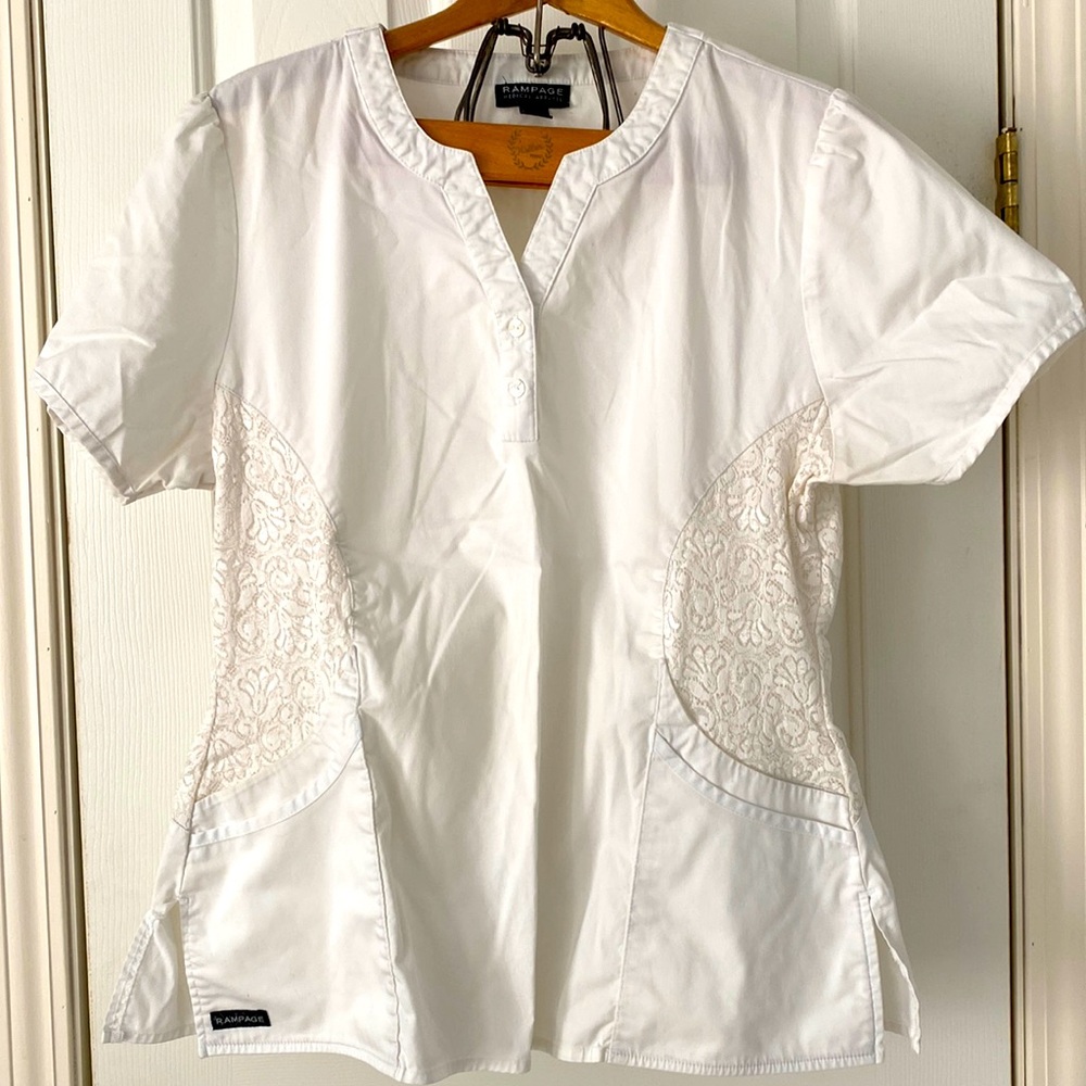 Rampage white scrub top